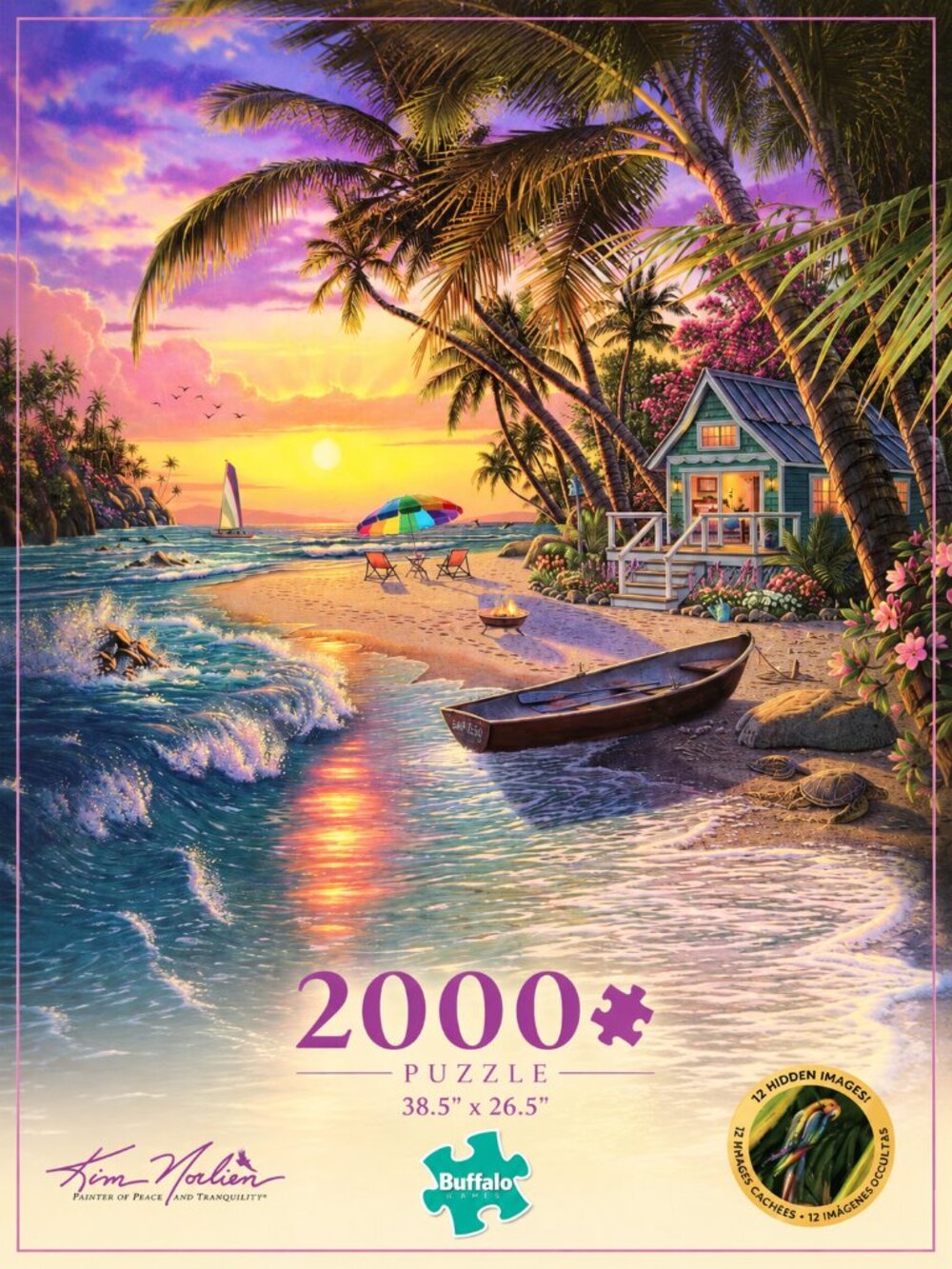 Buffalo Games Kim Norlien Sunset Beach 2000 Piece Puzzle Hidden Images